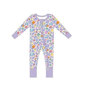 Bamboo Jie Baby Blu-Lu Leopard Zip‎ Sleepers Multicolor Size 2T